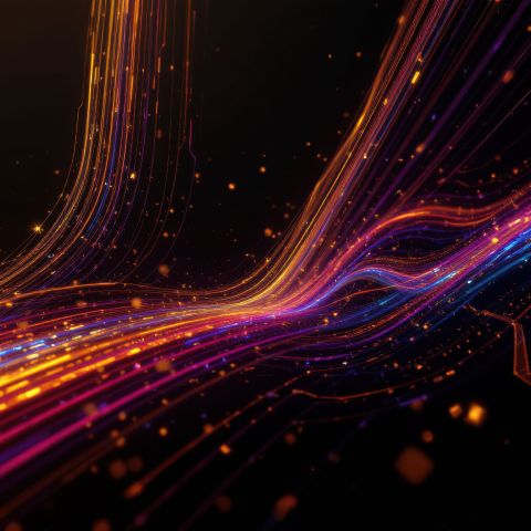 A colorful web on lines